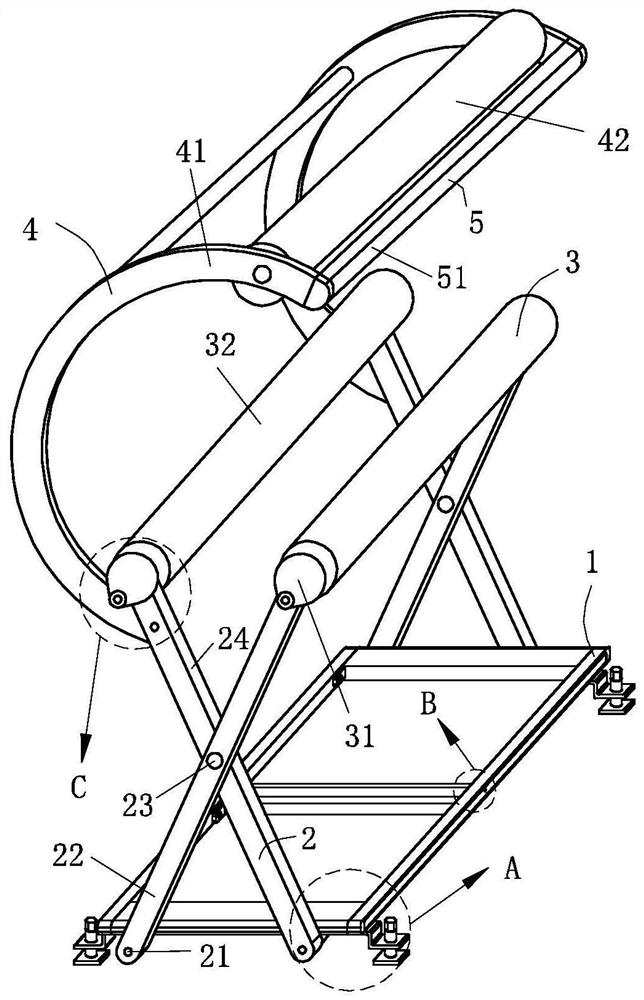 A conveying guide structure for PE pipeline production and processing