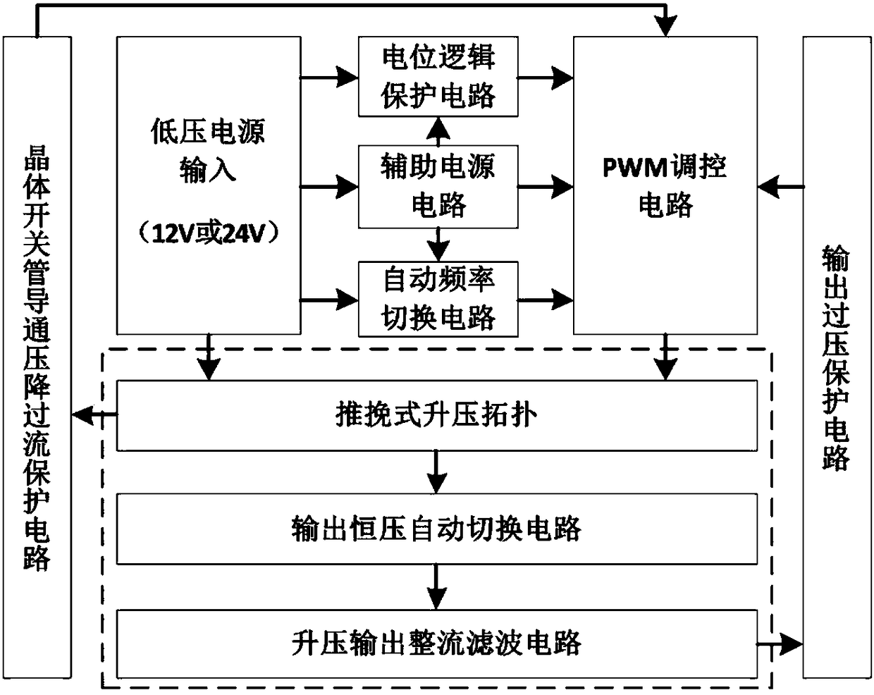 Two-stage input boost type DC constant-voltage output converter