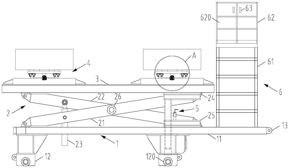 Three-dimensional movable type rolling mill oil cylinder disassembling and assembling platform