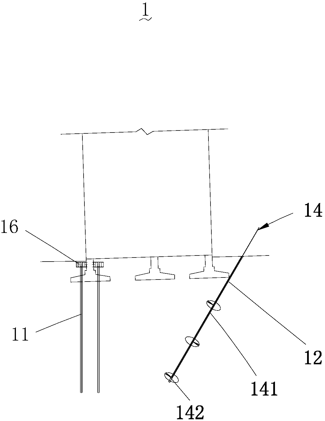 Rectification and reinforcement structure for inclined building and construction method thereof