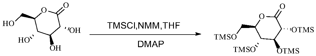 Preparation method of 2, 3, 4, 6-tetra-O-trimethylsilyl-D-glucolactone