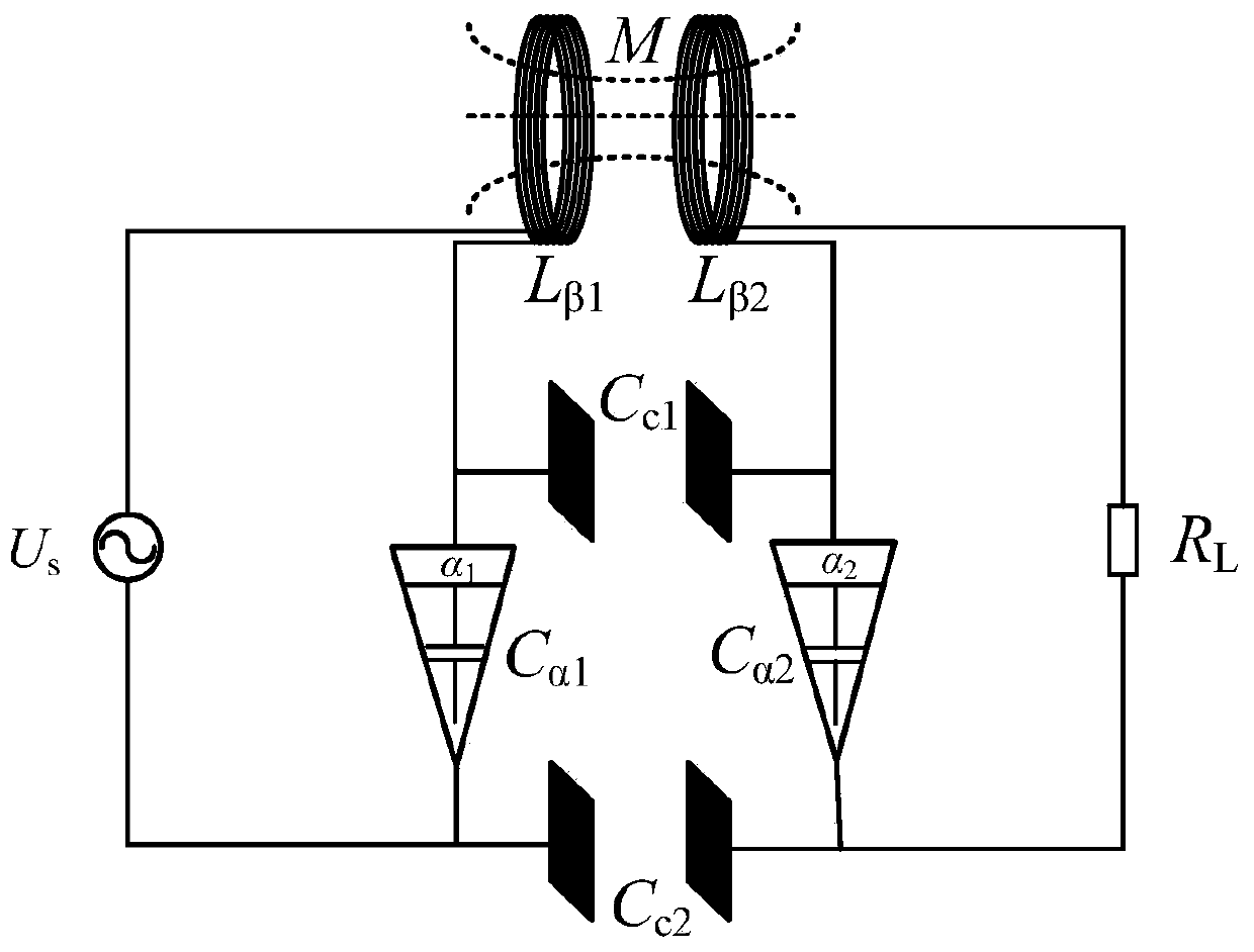Fractional order series connection type electromagnetic field double-coupling wireless electric energy transmission system