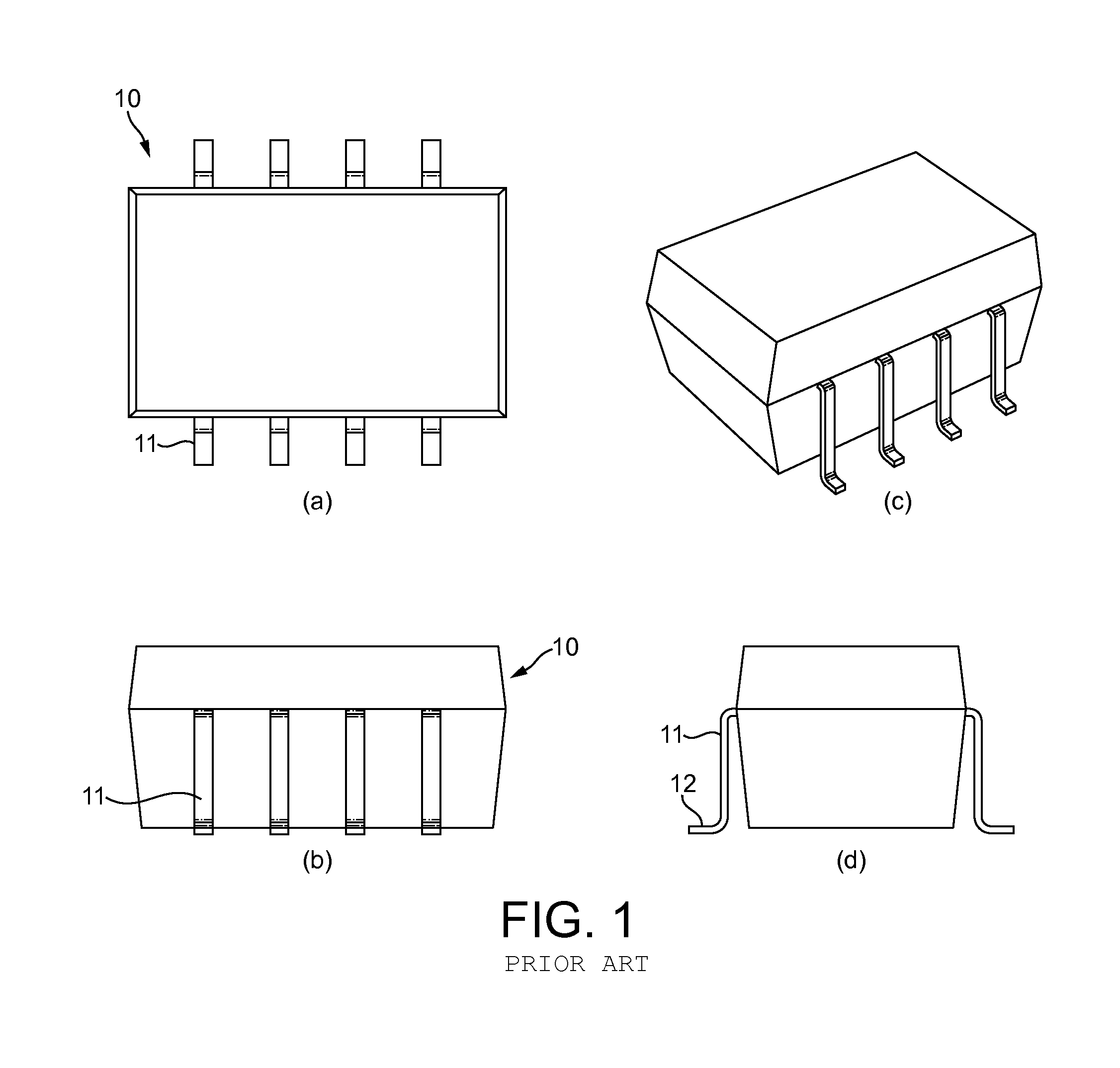 Electronic component for surface mounting