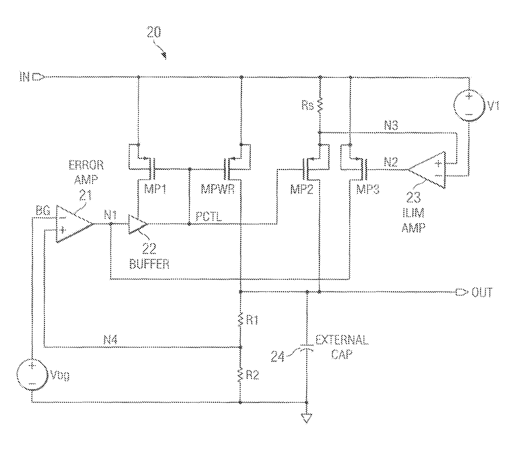Soft-start circuit and method for low-dropout voltage regulators