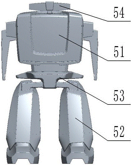 Human-shaped three-screen disordered free folding walking device