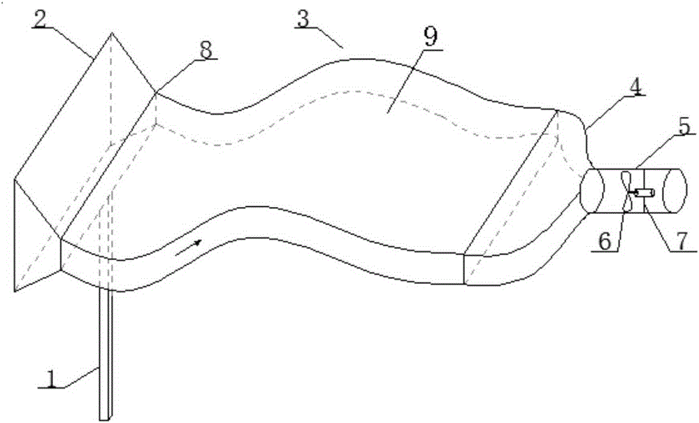 Raft wave energy generating set with flexible structure