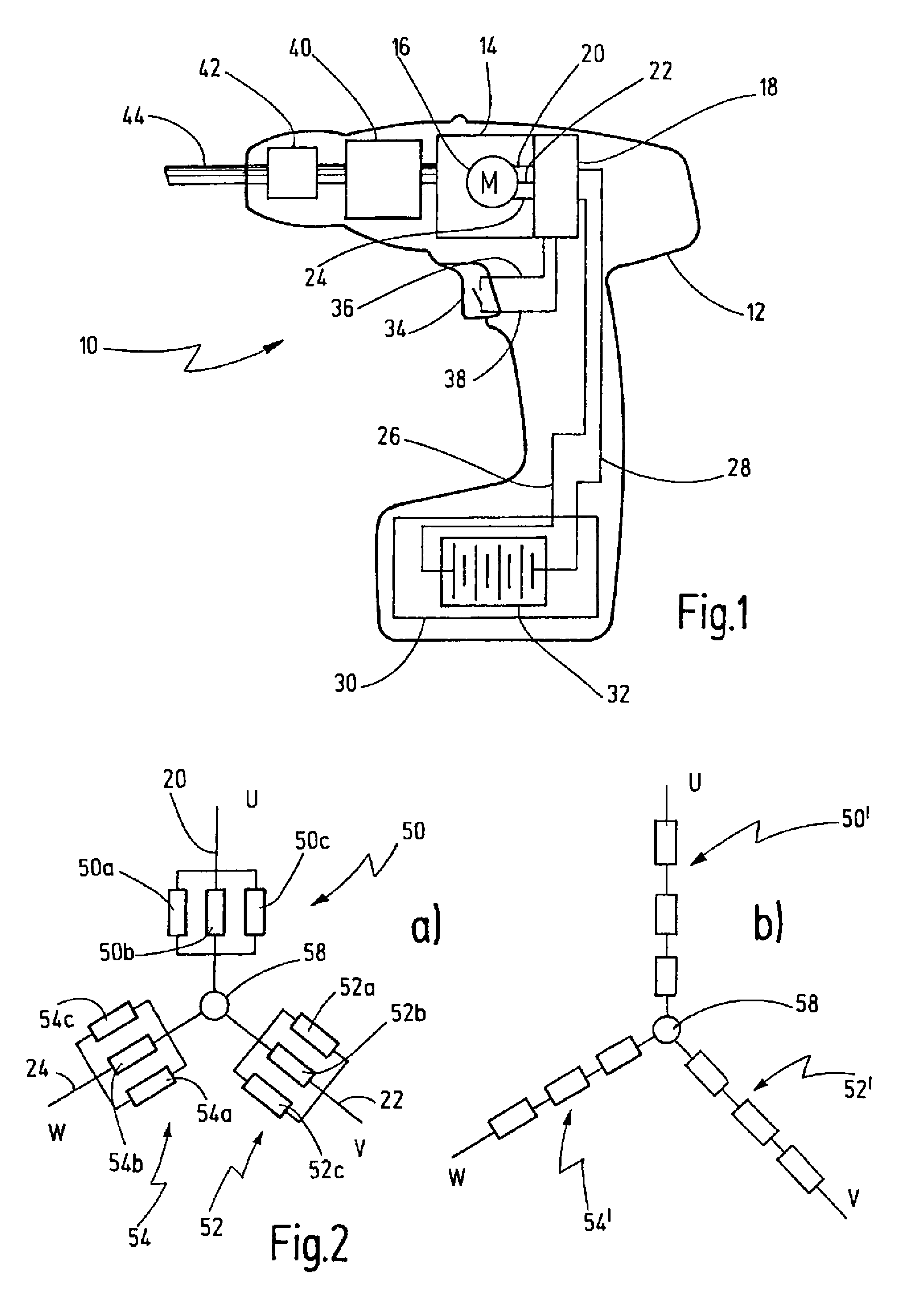 Electric motor having electrical connector rack