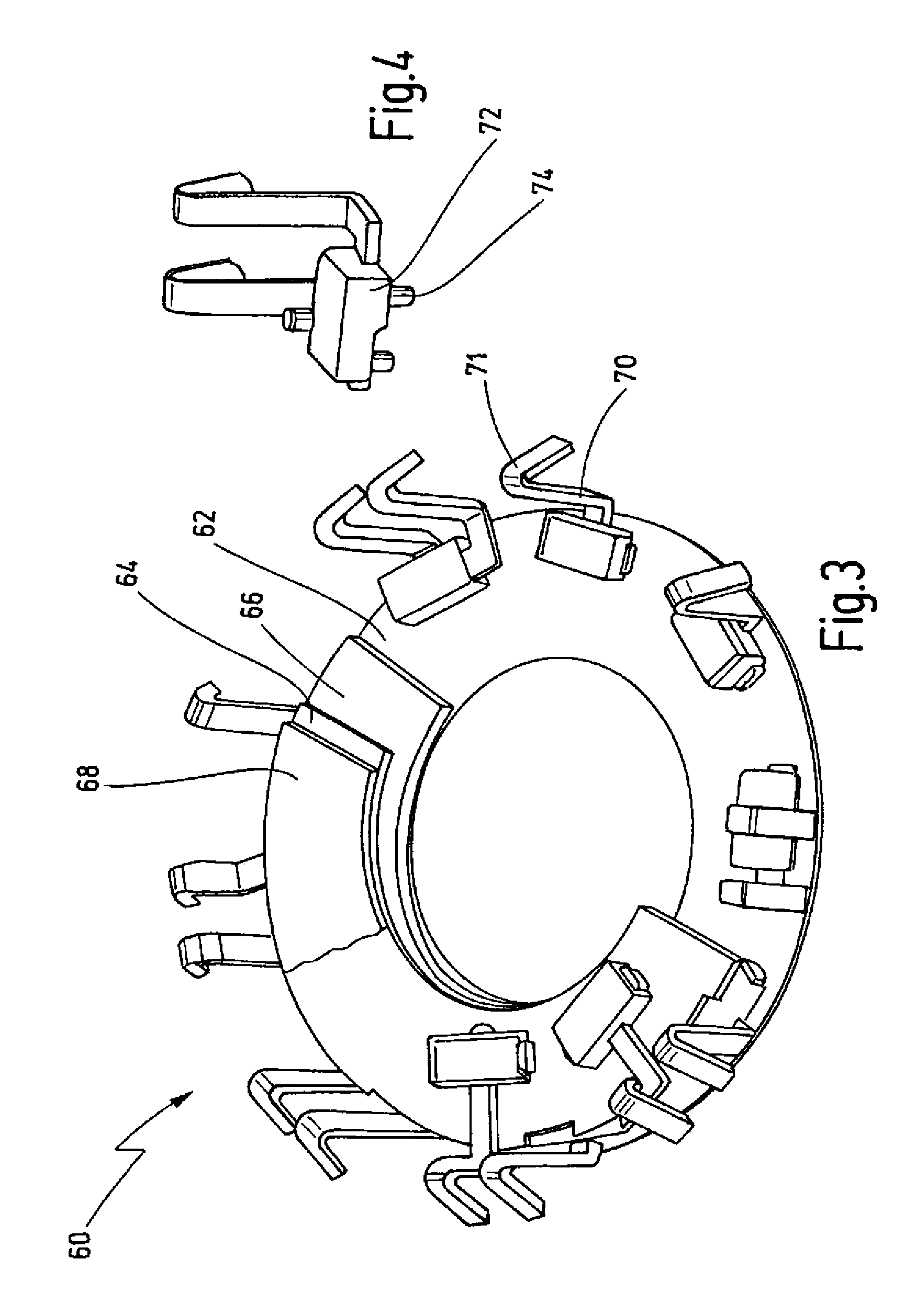 Electric motor having electrical connector rack
