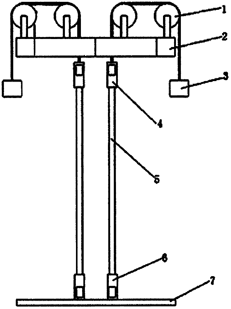 A test device for studying the interference law of marine risers under the action of top tension