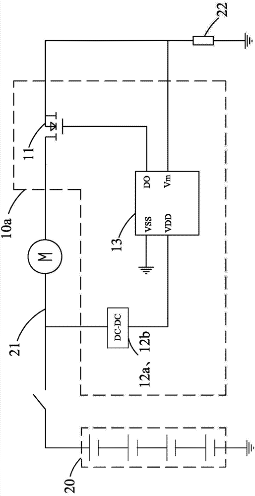 Battery pack protection circuit, battery pack and electromotive tool