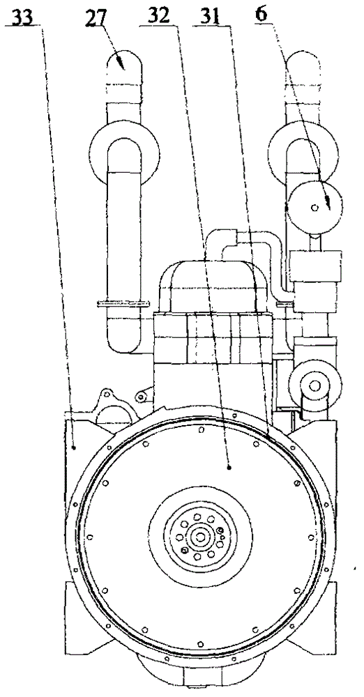 Compressed air engine assembly with tail gas recovery loop