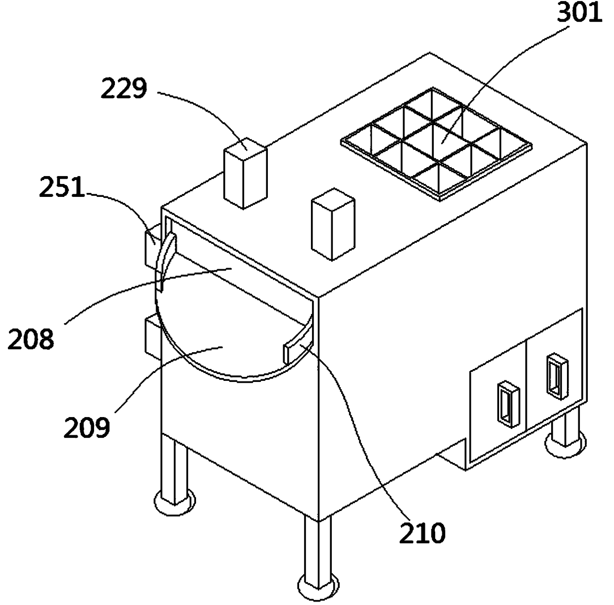 Medical equipment cleaning device with storage function