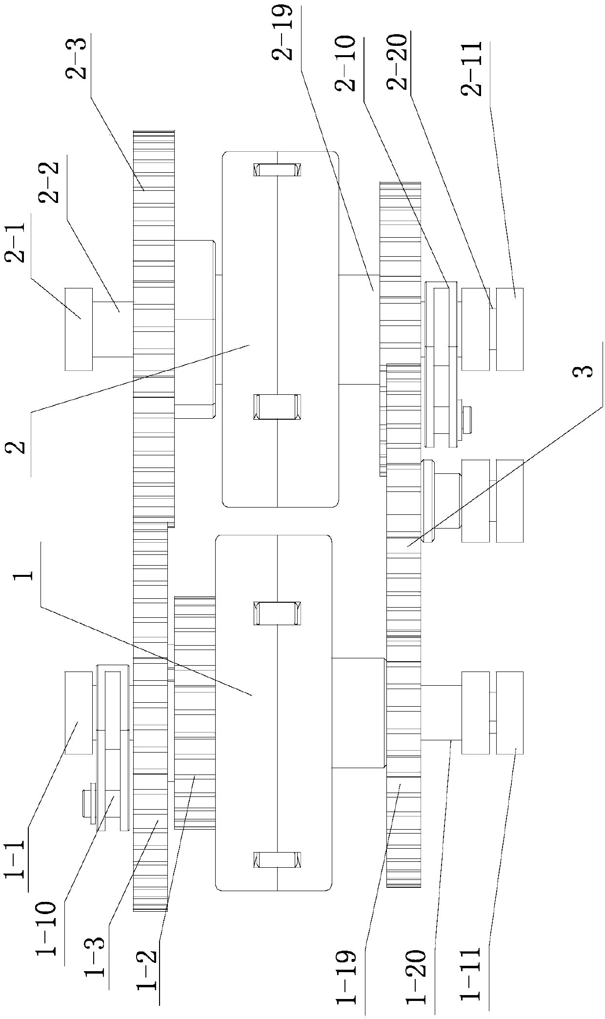 Double-input and multiple-output synergy device based on differential planetary gear