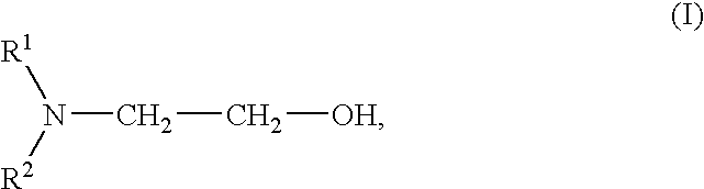 Stable compositions containing ethanolamine derivatives and glucosides