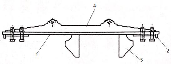 Installation method of tire crane saddle beam jacking support flange plate