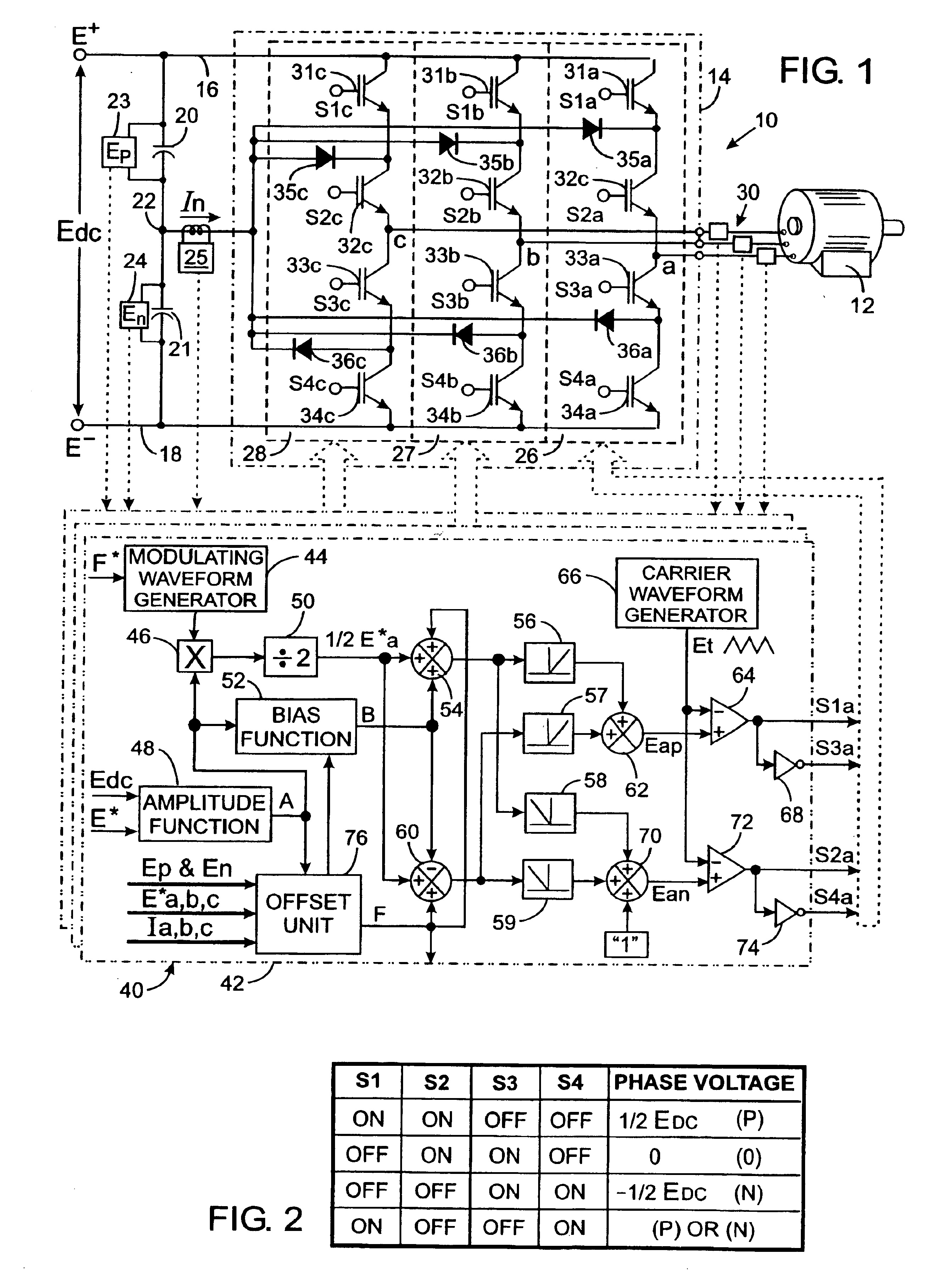 Capacitor charge balancing technique for a three-level PWM power converter