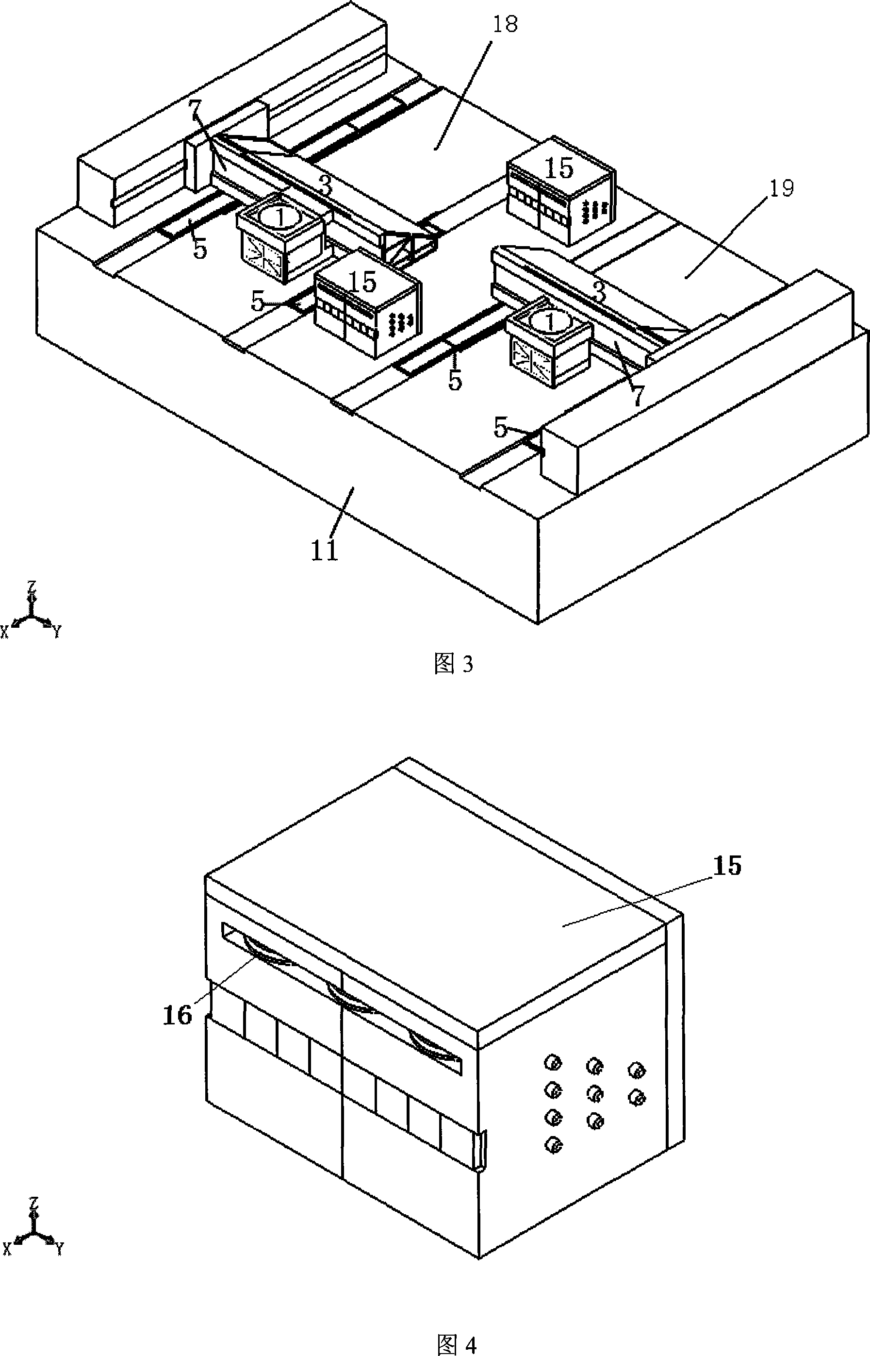 System for switching benches of photo-etching machine silicon slice benches by transition continue device