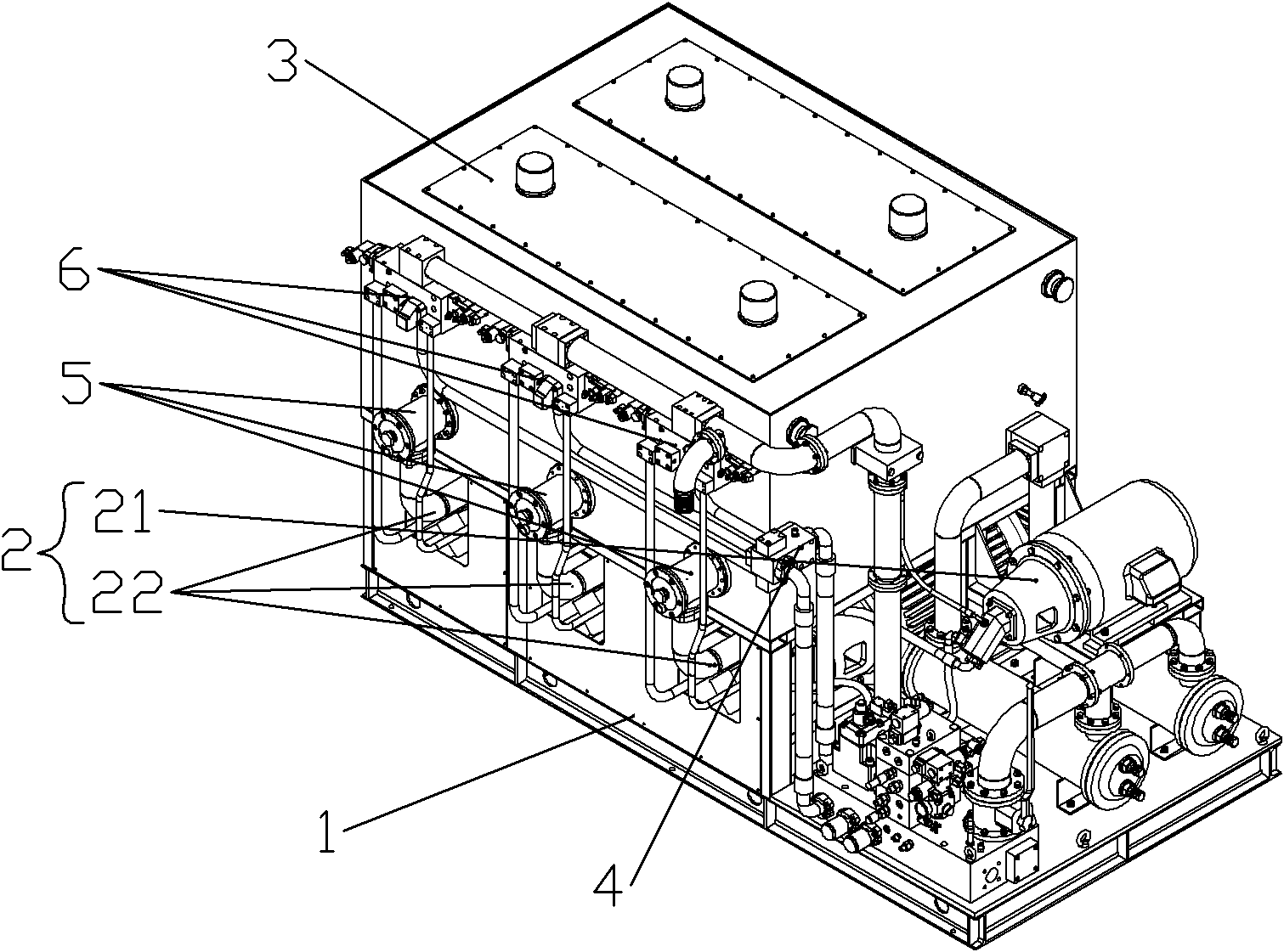 Large-scale upper oil tank hydraulic power unit