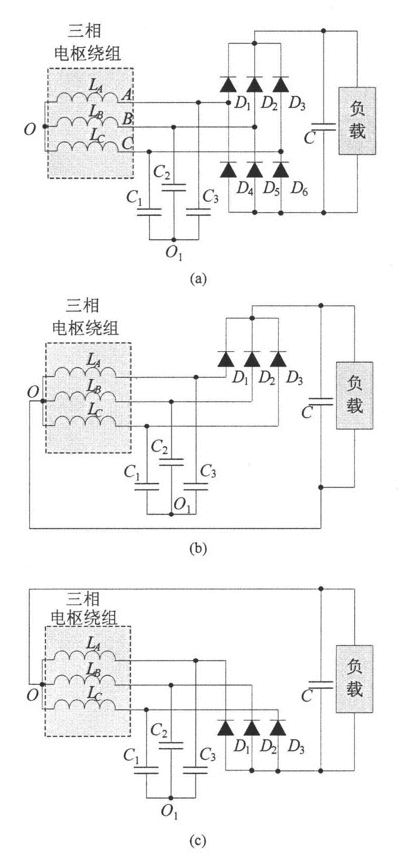 Capacitance compensation circuit structure applied to doubly salient DC generator