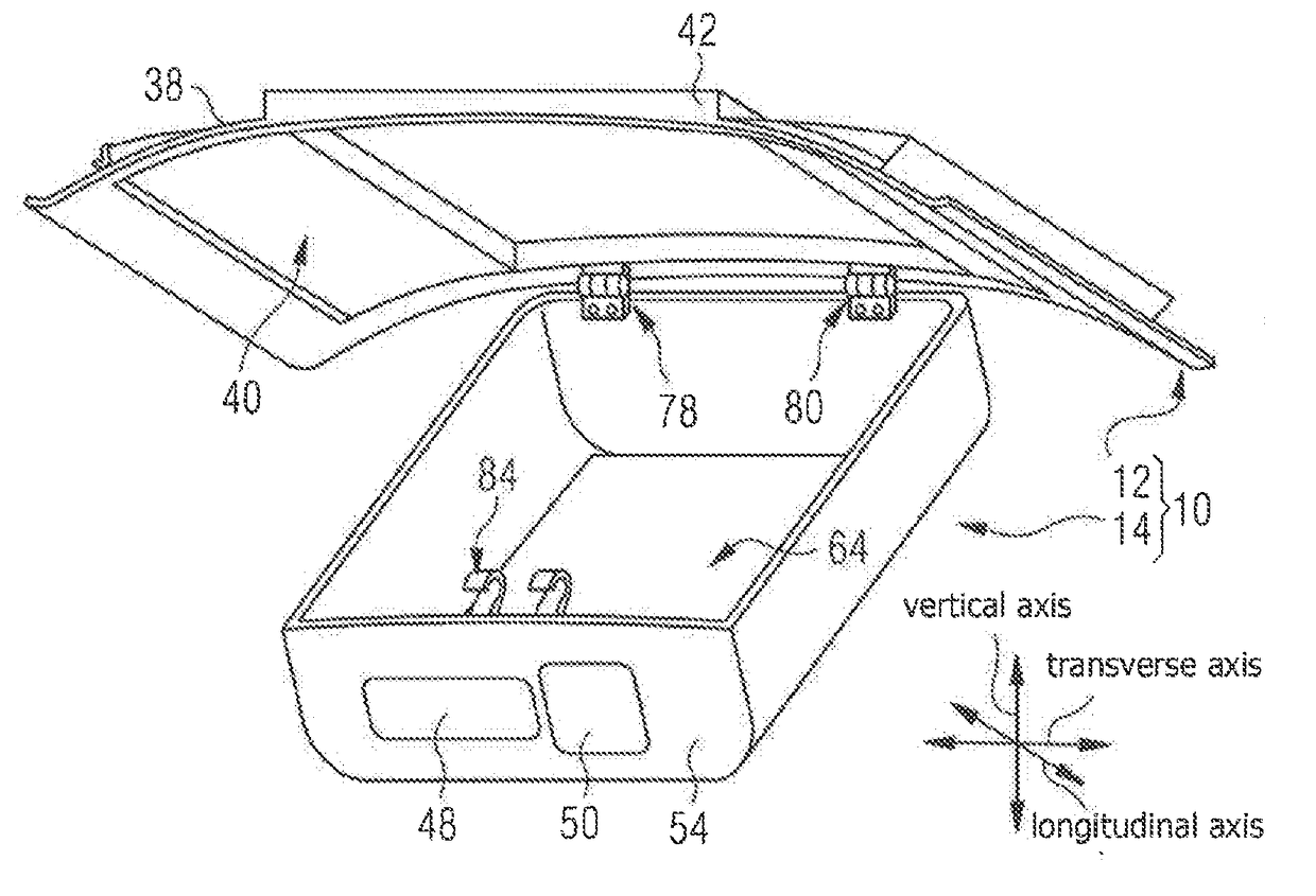 Aircraft ceiling liner element with a carrier platform