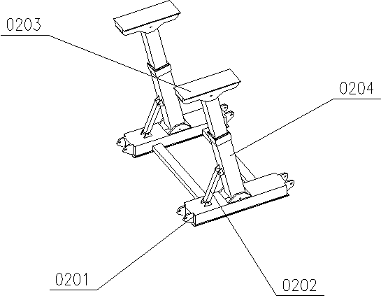 Crossheading belt conveyor foundation-free anchoring device