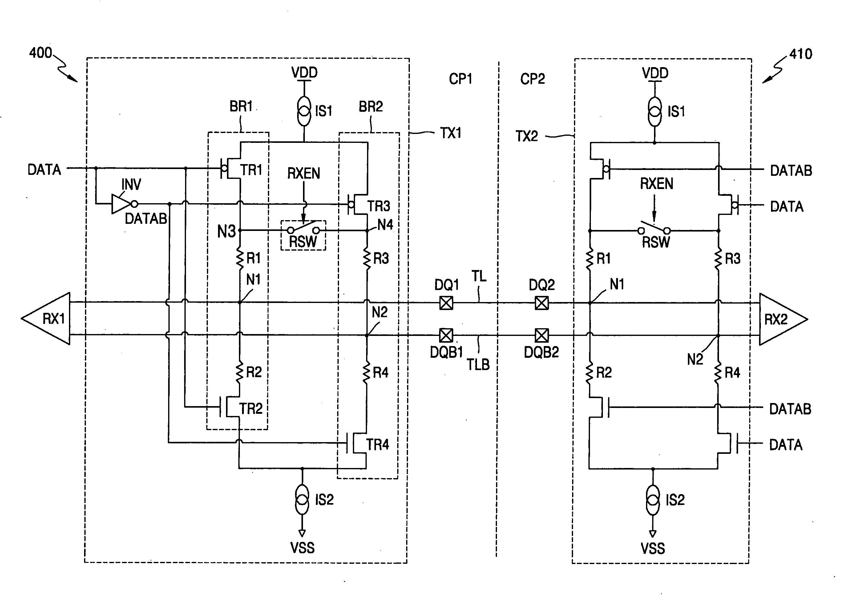 Low voltage differential signaling drivers including branches with series resistors