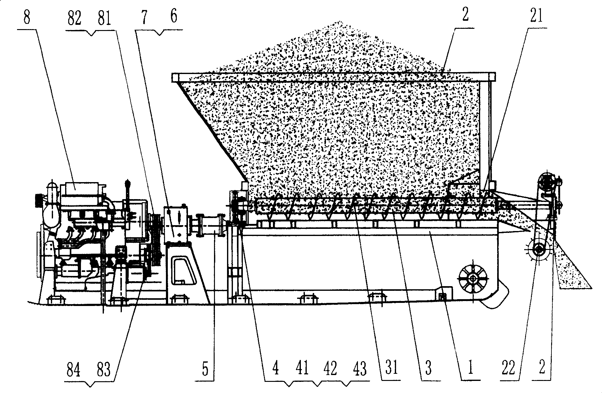 Vehicular pushing and paving in-phase device for desert vegetation