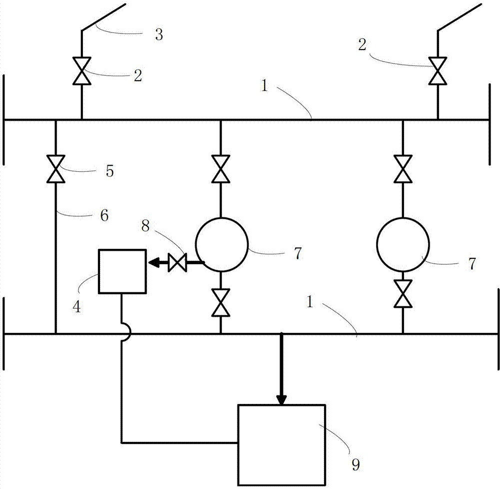 On-line cleaning method of coke oven gas pipeline