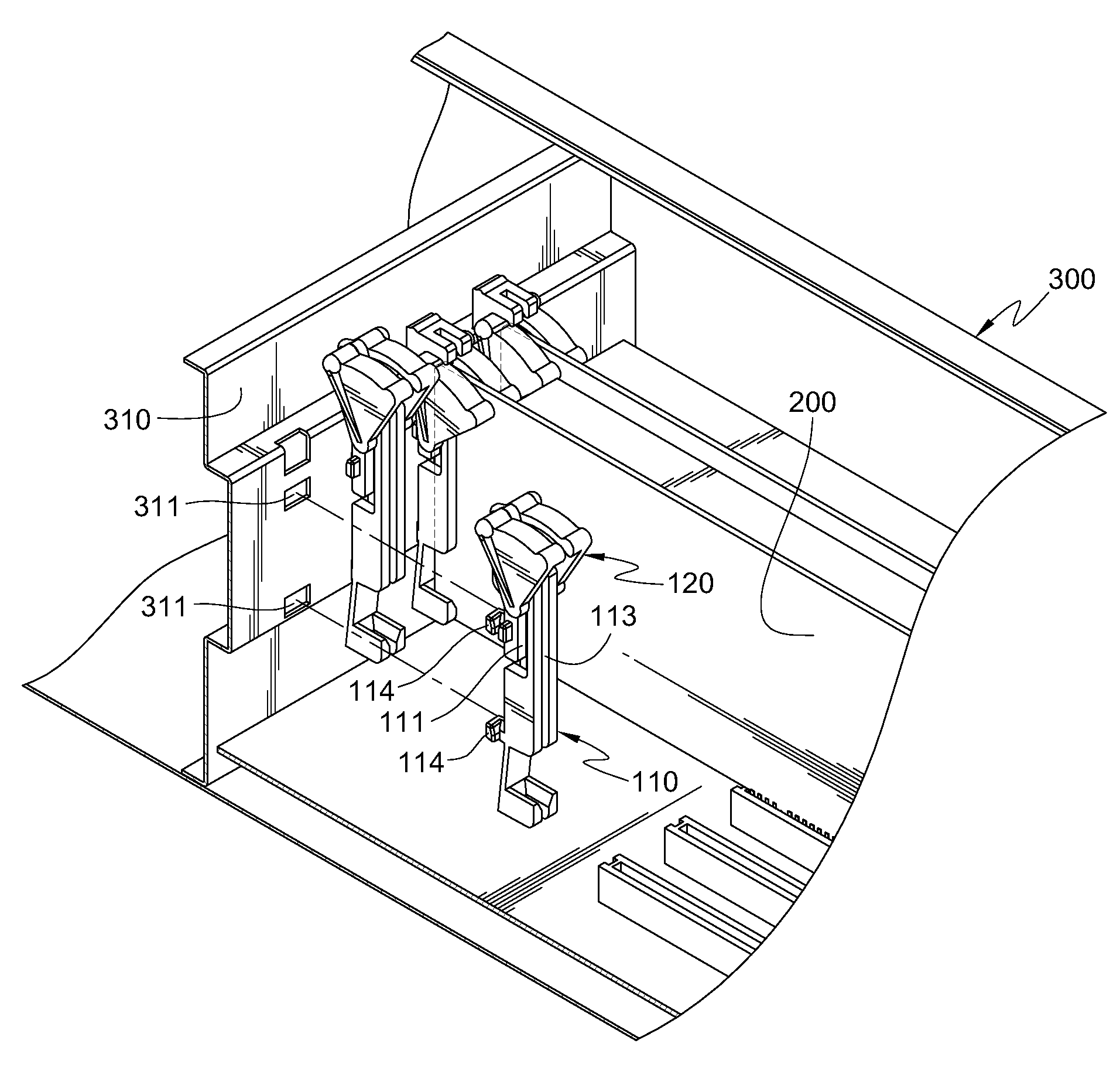 Interface card fixing device