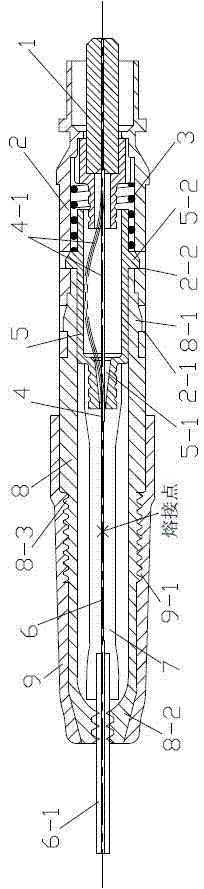 Rapid hot melt type optical fiber connector