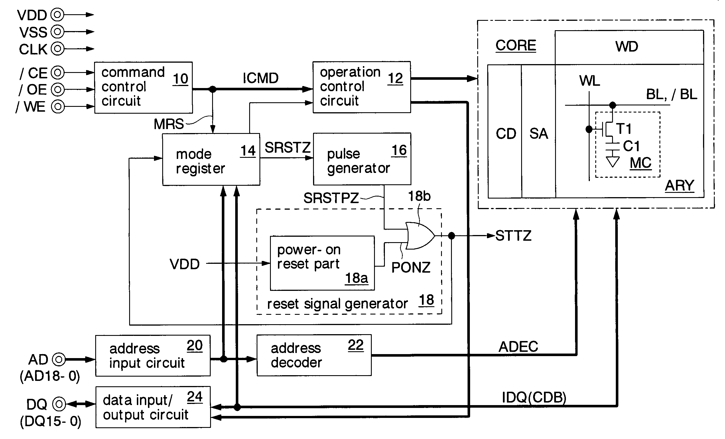 Semiconductor memory and system apparatus