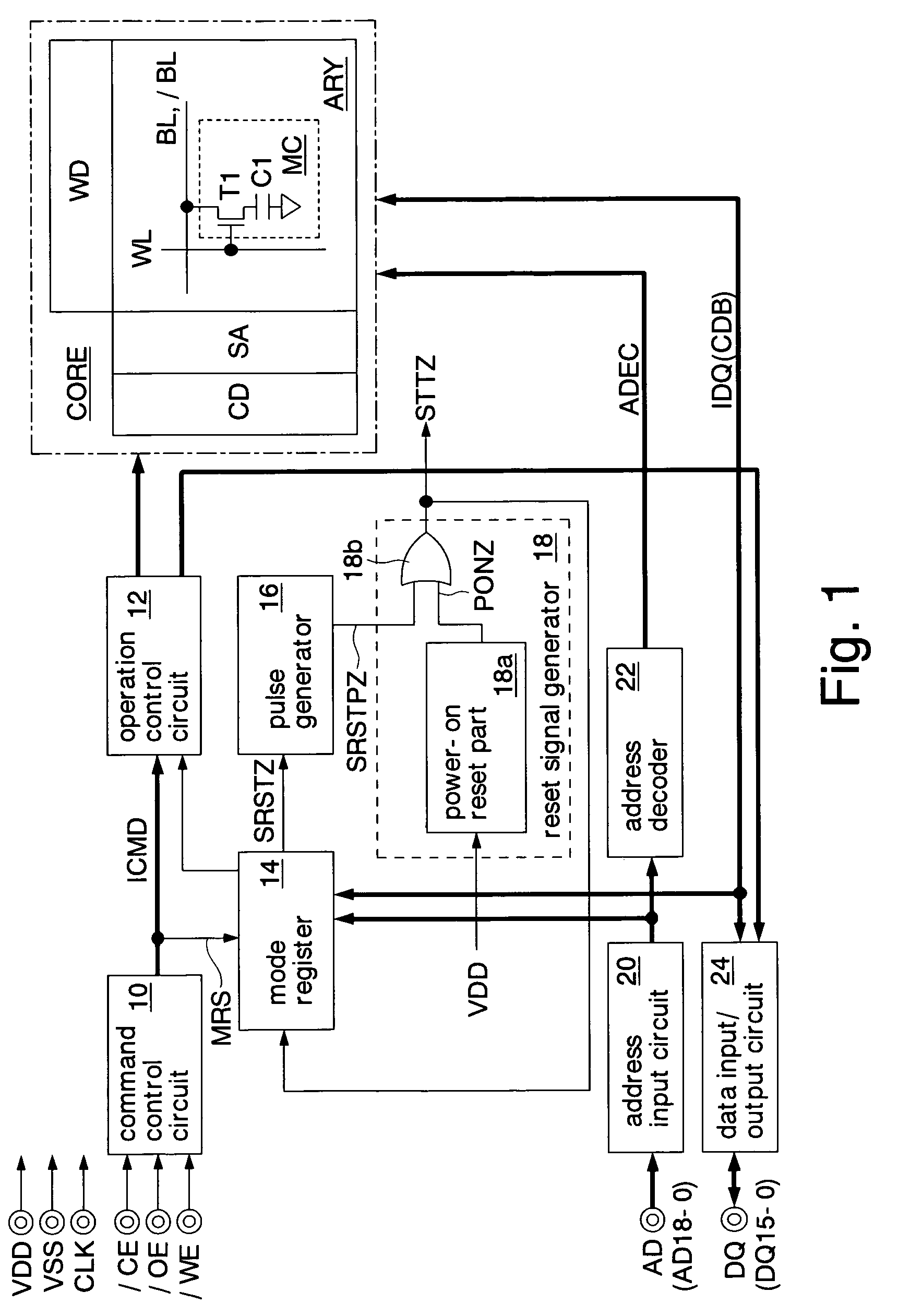 Semiconductor memory and system apparatus