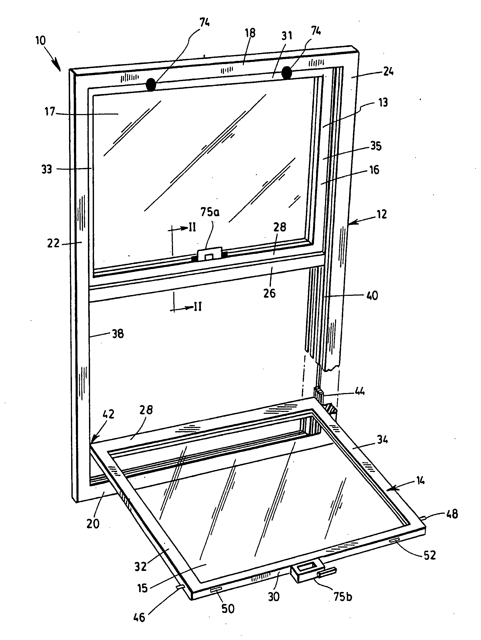 Semi-removable window frame assembly