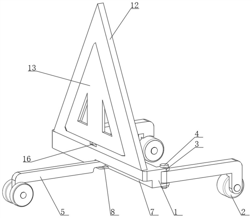 Warning triangular board with storage structure