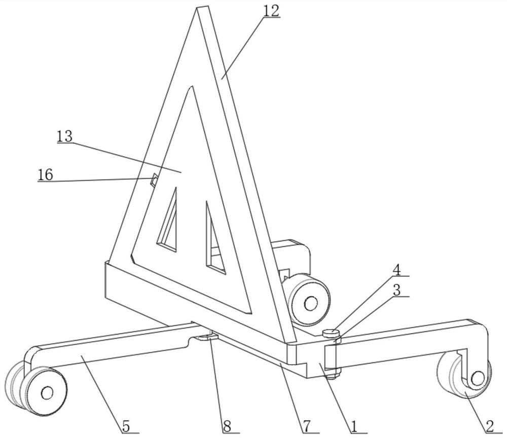 Warning triangular board with storage structure