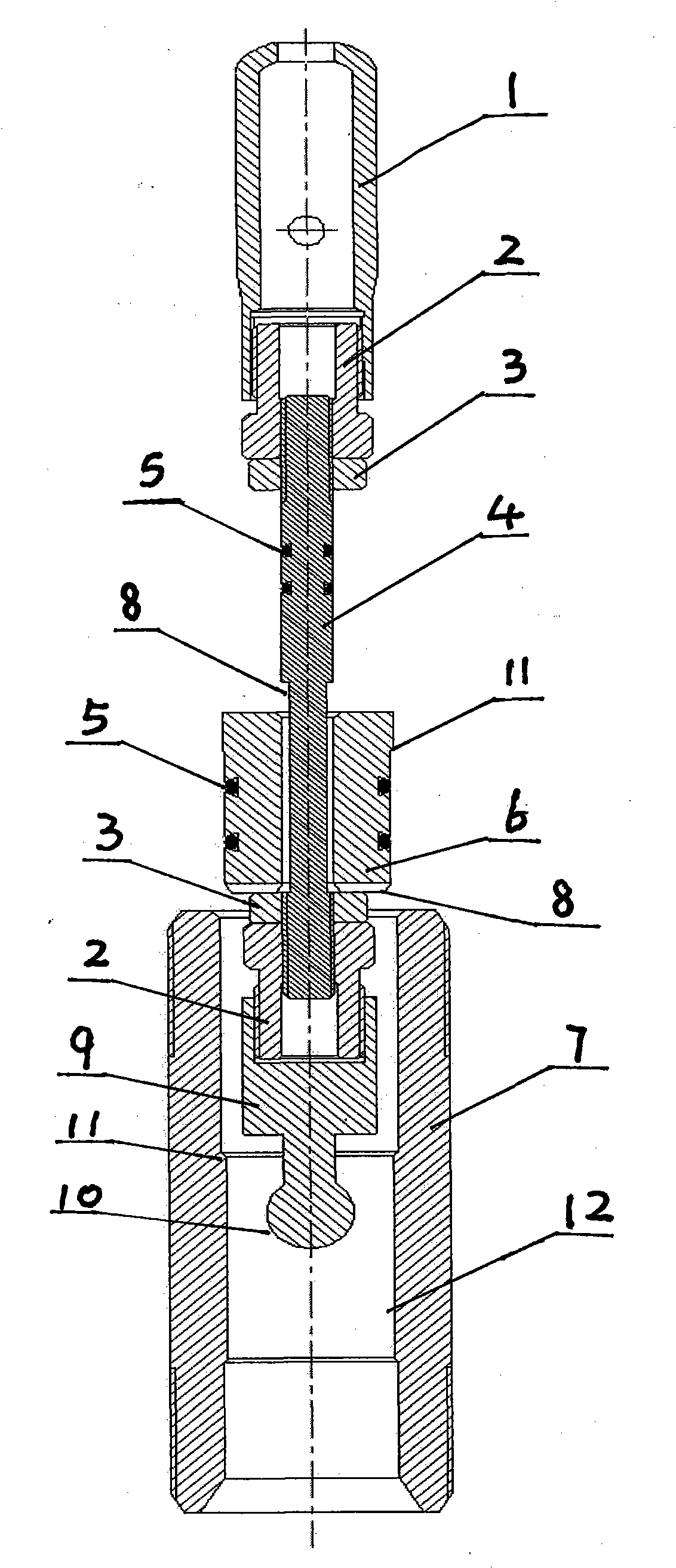 Underground switch well valve for test device of coal bed gas well