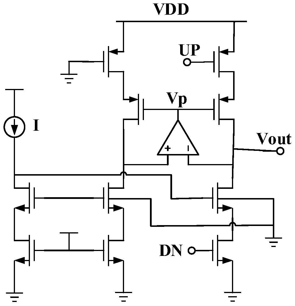 Differential charge pump circuit with operational amplifier