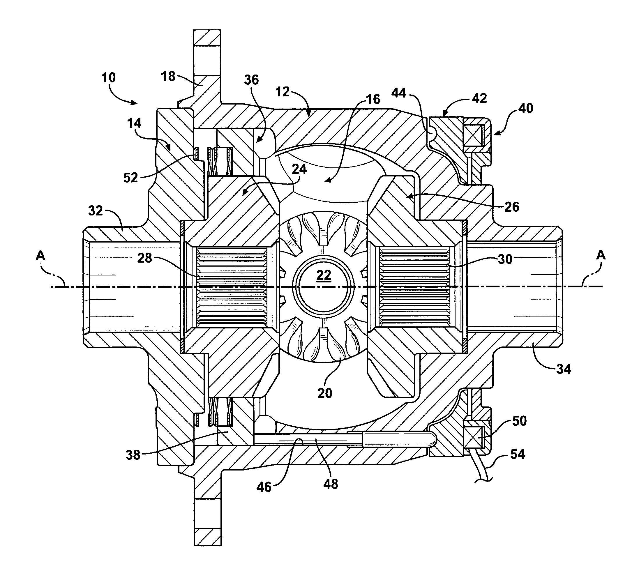 Electronically controlled locking differential having logic-control wire harness
