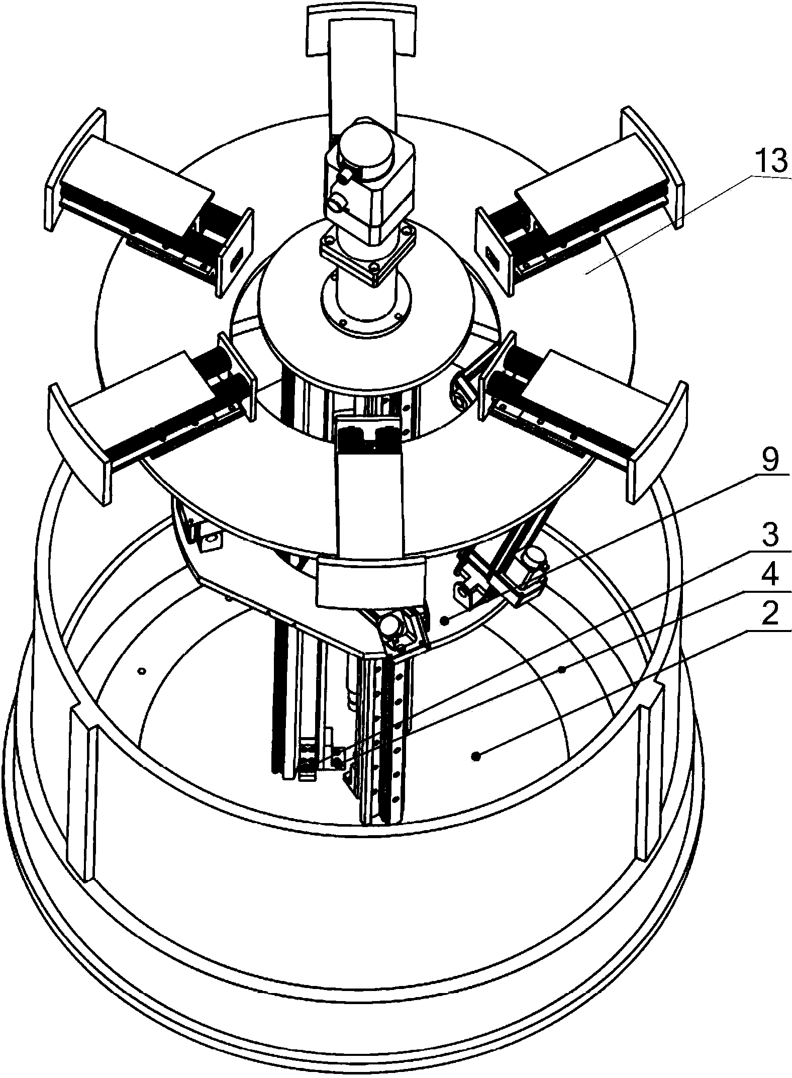 Vertical gesture adjusting mechanism for vertical assembling of large-diameter thin-wall part cylinder