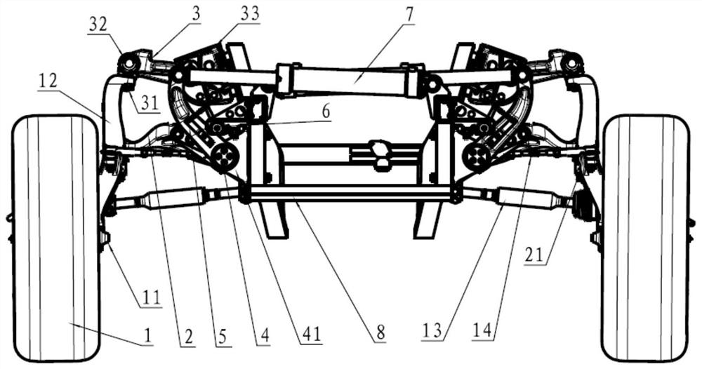 Amphibious vehicle turnover suspension structure and amphibious vehicle