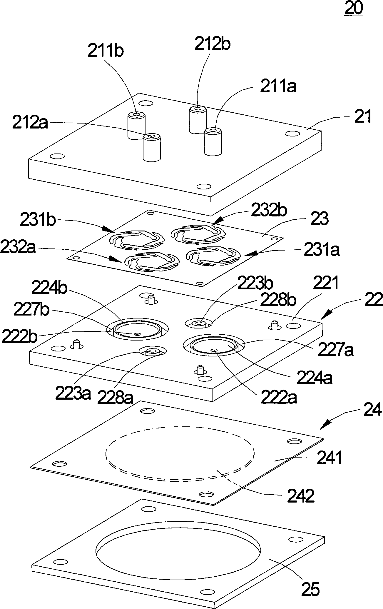 Multi-flow passage fluid conveying device
