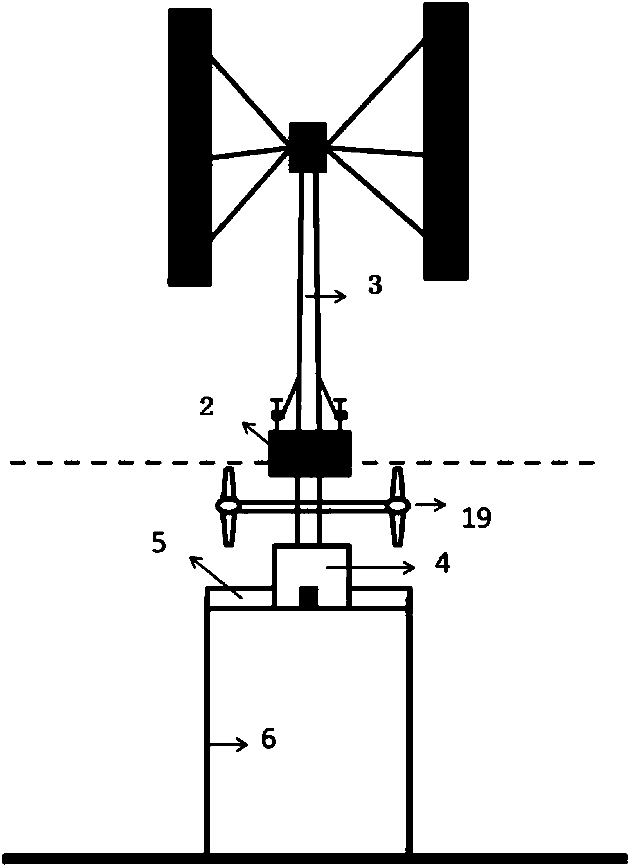 Vertical axis wind turbine-bi-directional wave energy device-tidal current energy device integrated structure based on tension leg platform