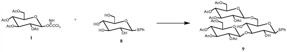 Method for synthesizing heptasaccharide of lentinan core fragment beta-(1-&gt; 6) branched chain beta-(1-&gt; 3) main chain