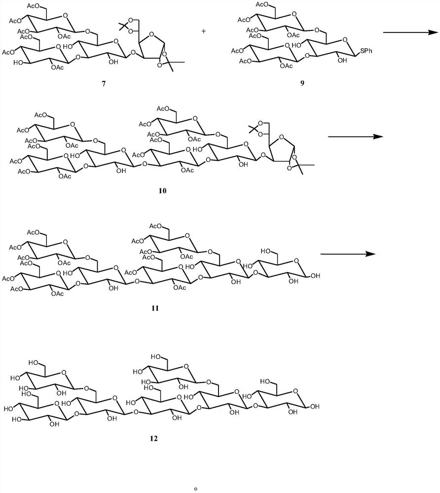 Method for synthesizing heptasaccharide of lentinan core fragment beta-(1-&gt; 6) branched chain beta-(1-&gt; 3) main chain