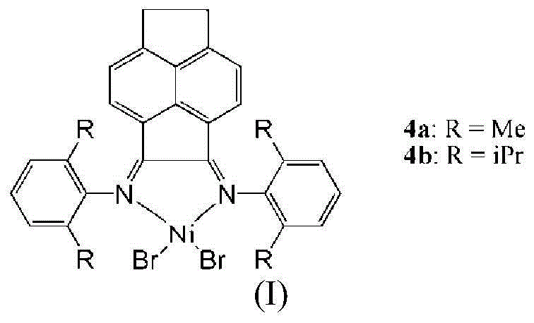 Ethylene acenaphthylene (alpha-diimine) nickel complex/alkyl aluminum chloride combined catalyst