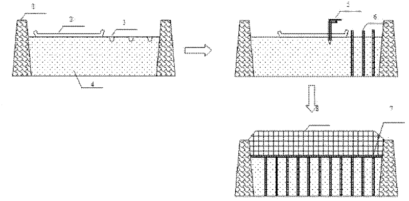 Rapid drainage and rapid consolidation construction method for yard silt by using solidified soil as surcharge