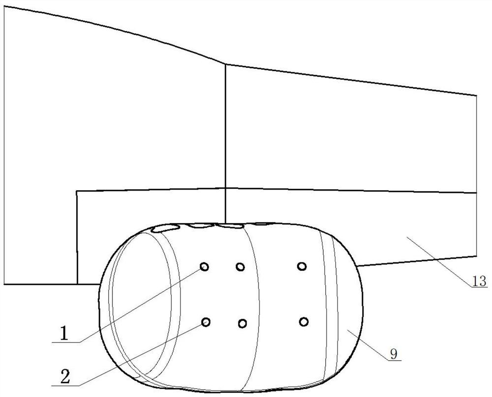 Secondary unlocking type helicopter emergency floating bag