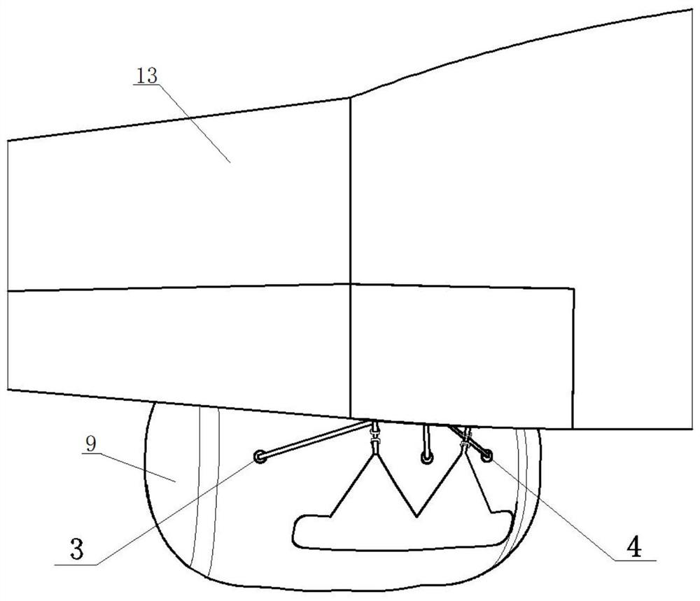 Secondary unlocking type helicopter emergency floating bag