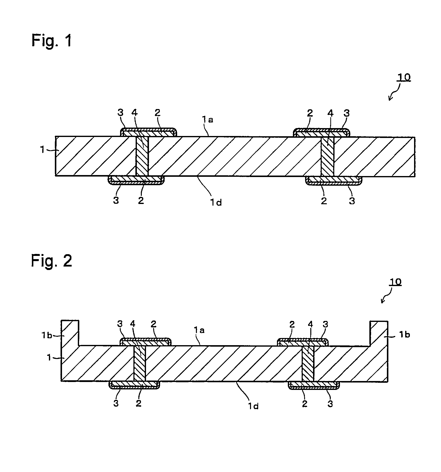 Substrate for mounting element and process for its production