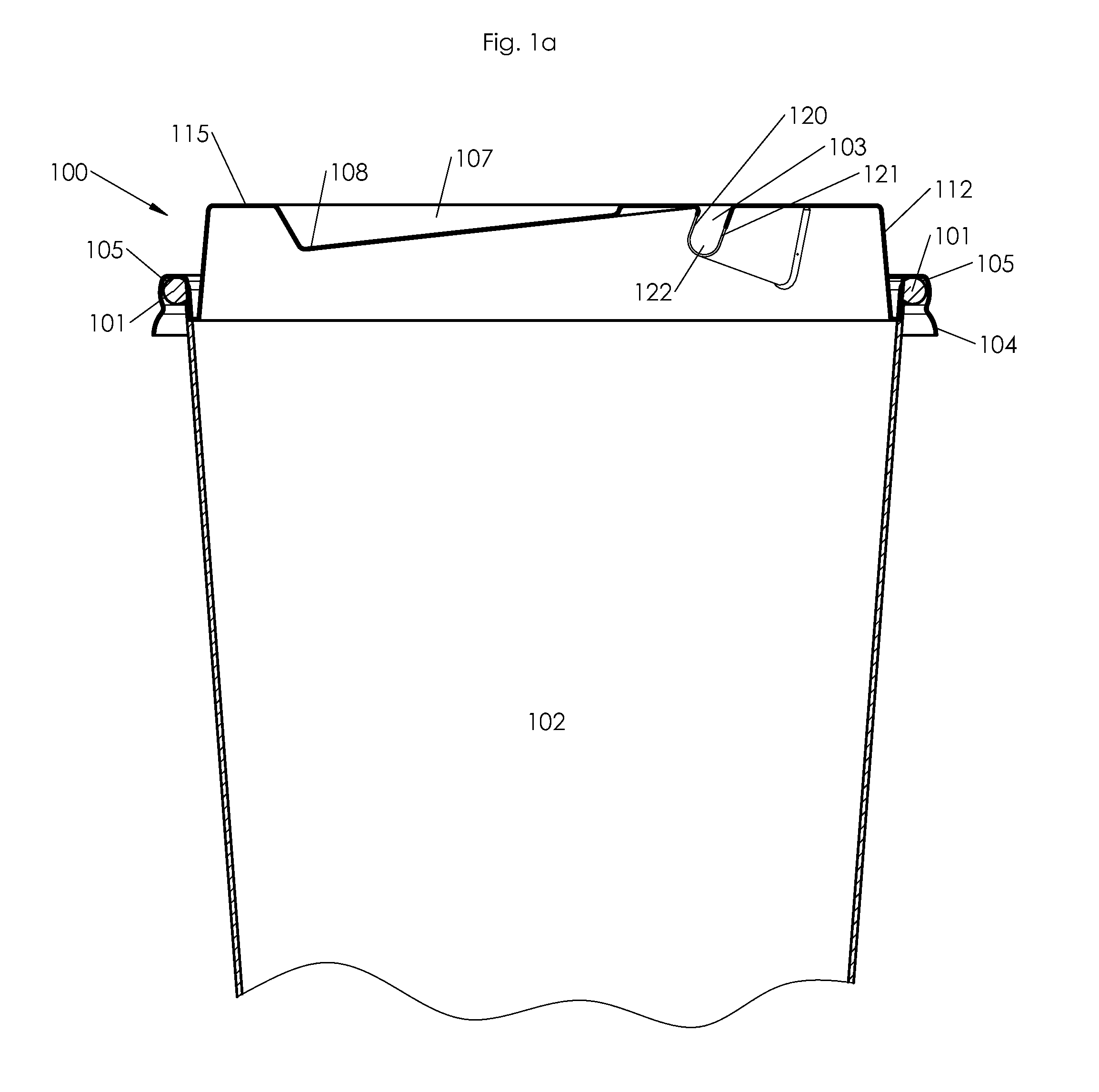 Container lid with integral lid holder